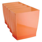 iDesign Small Plastic Bathroom Trash Can, Slim Rectangle Garbage Bin by iDesign
