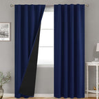 BGment Navy Blue 100% Blackout Curtains by BGment
