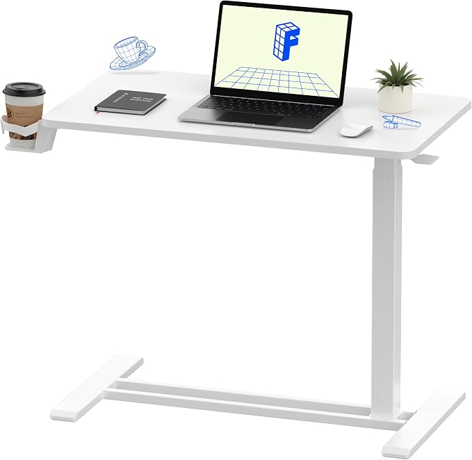 FLEXISPOT H7 32" Pneumatic Height-Adjustable Overbed Table - Image 12