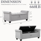 49" End of Bed Storage Bench for Bedroom, Upholstered Storage Ottoman | Easy - Image 2