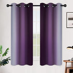 SimpleHome Ombre Purple to Grey White Curtains - Image 2
