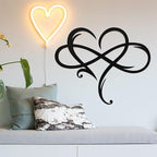 Infinity Heart Wall Decor, Unique Infinity Heart Metal Art Wall Decor Love Sign - Image 2