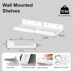Small White Floating Shelves for Wall, Shelf - Image 3