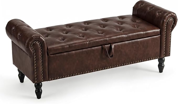 51” End of Bed Storage Bench, Bedroom Bench by FurnilivingFurnitureforHome