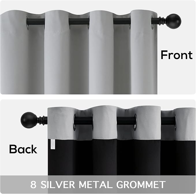 Yakamok Light Grey Blackout Curtains 90 inches Long - Image 6