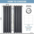 Diraysid Dark Grey Grommet Blackout Curtains - Image 6