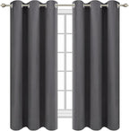 Diraysid Grey Grommet Blackout Curtains - Image 2