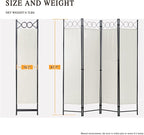 Dopinmin Room Divider Panel, Room Partiton 4 Panels Folding Privacy Screen | - Image 7