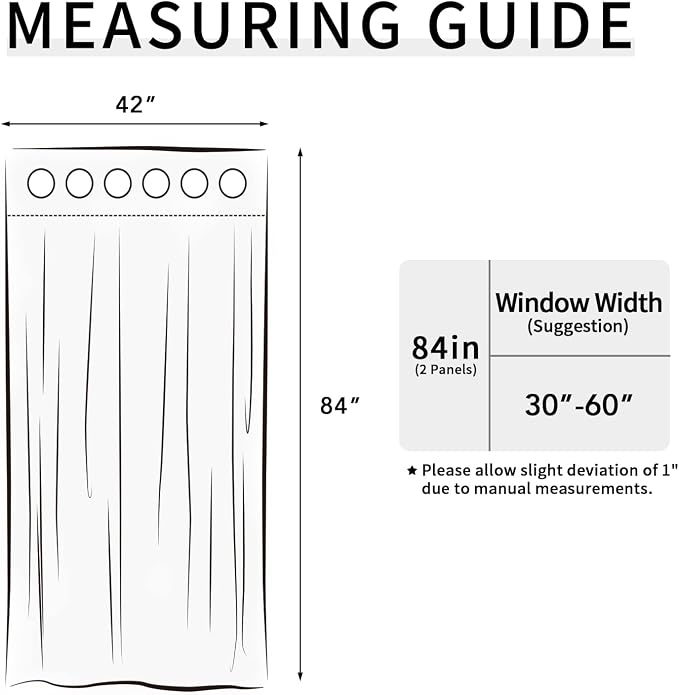 Easy-Going Thermal Grommet Curtains, 2 Panels 42x84 in, Noise Reduction - Image 7