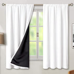 BGment Pure White 100% Blackout Curtains 63 Inches Long - Image 2