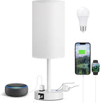 White Nightstand Bedroom Lamp by Fenmzeelighting
