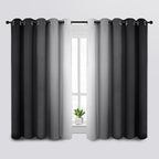 SimpleHome Ombre Black to Grey White Curtains by SimpleHome