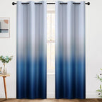 SimpleHome Ombre Gradient Blue White to Gray Curtains - Image 8