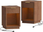 Akxomel Fluted Nightstand Set 2 Bedside Table - Image 9