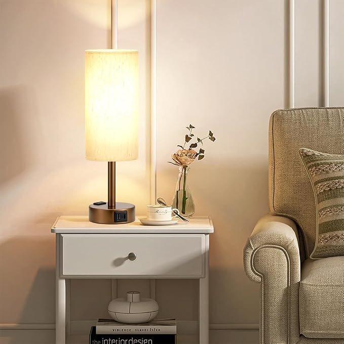 Brown Bedside Table Lamp for Bedroom - Image 8
