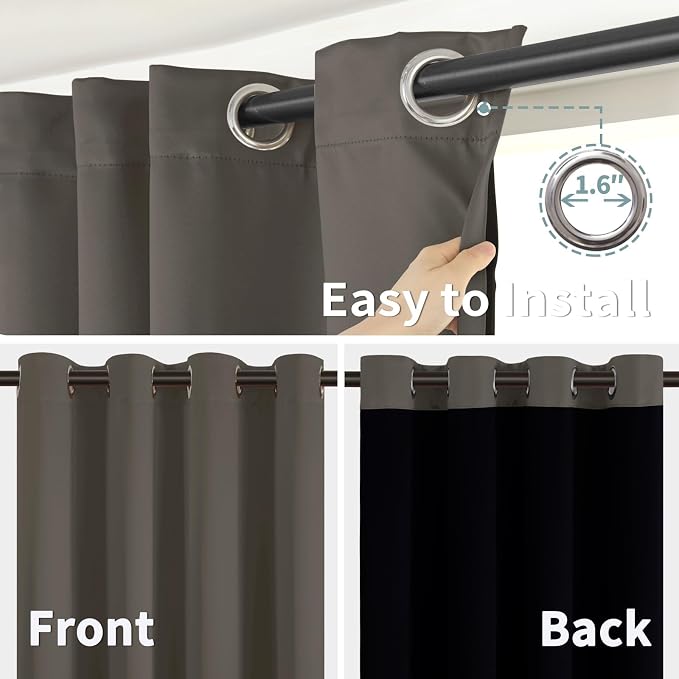 BGment Grey Blackout Curtains 84 Inches Long 2 Panels Set - Image 6