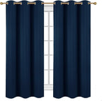 Diraysid Navy Blue Grommet Blackout Curtains - Image 2
