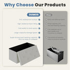 DUMOS 30 Inch Folding Storage Ottoman Bench, Large Hidden Storage Chest | - Image 7