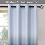 SimpleHome Ombre Gradient Blue White to Gray Curtains - Image 3