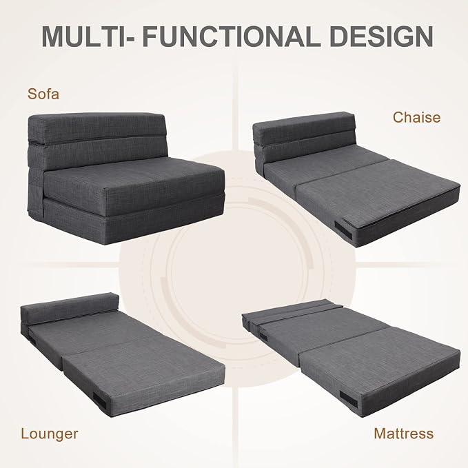Nigoone Queen Size Folding Sofa Couch Memory Foam - Image 4