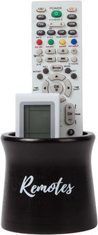 Small Black Wood Remote Control Holder, Organizer by THORNIA