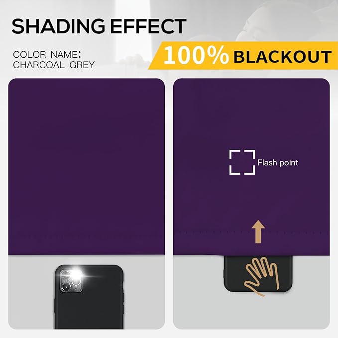 Yakamok Purple Blackout Curtains 84 inches Long - Image 2