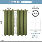 Diraysid Olive Green Grommet Blackout Curtains - Image 6