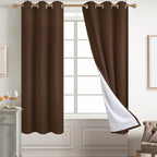 Diraysid 100% Blackout Curtains Chocolate Brown Linen Curtains - Image 6
