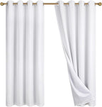 Diraysid 100% Blackout Curtains White Linen Curtains - Image 9