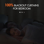 MIULEE 100% Blackout Curtains Linen Curtains & Drapes W52xL108 Inch, Full Black - Image 2