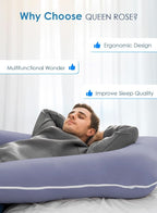 QUEEN ROSE Pregnancy Pillow, U Shaped Full Body Pillows - Image 7