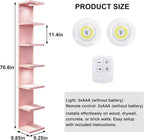 Fixwal 7 Tier Wall Shelf with LED Lights Lack Shelf - Image 3