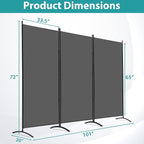 SUPER DEAL Folding Room Divider, 3 Panel Privacy Screens - Image 7