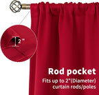 BGment Rod Pocket Red Blackout Curtains - Image 4