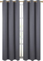 Diraysid Dark Grey Grommet Blackout Curtains - Image 2