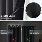 BGment Dark Grey 100% Blackout Curtains - Image 6
