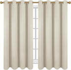 Diraysid Light Beige Grommet Blackout Curtains - Image 2