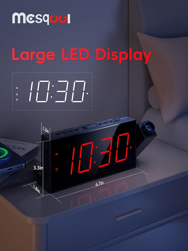 Mesqool Digital Projection Alarm Clock - Image 3