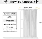 ChrisDowa Room Divider Curtains 108 Inch Long Sliding Door Curtain 1 Panel | - Image 6