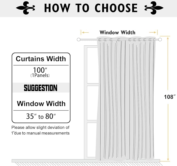 ChrisDowa Room Divider Curtains 108 Inch Long Sliding Door Curtain 1 Panel | - Image 6