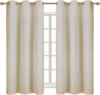 Diraysid 100% Blackout Curtains Light Beige Linen Curtains - Image 3