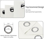 Easy-Going Thermal Grommet Curtains, 2 Panels 42x63 in, Ivory | Washable - Image 4