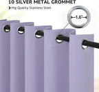 COSVIYA Grommet Room Darkening Lilac Curtains 84 inch Long - Image 2