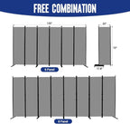 6 Panel Folding Privacy Screen, 11ft W x 6ft H Partition Room Divider Panel | - Image 5