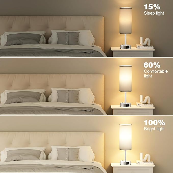 Grey Nightstand Table Lamp for Bedroom - Image 5