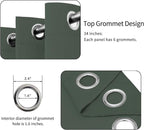 Easy-Going Thermal Grommet Blackout Curtains, 2 Panels 34x54 in | Greyish Green - Image 4