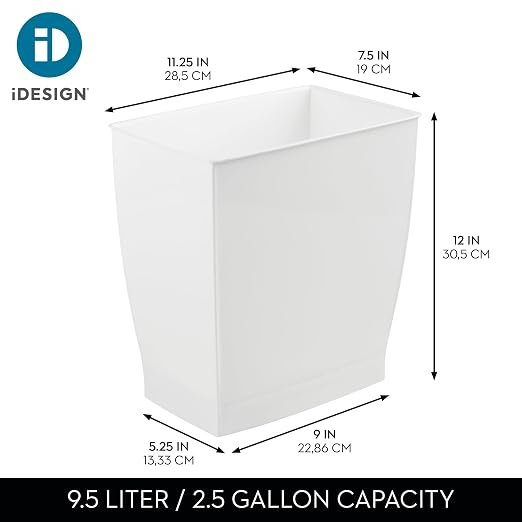 iDesign Small Plastic Bathroom Trash Can, - Image 4