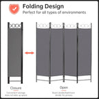 4 Panel Room Divider 6FT Steel Frame Screen Folding Privacy Divider - Image 3