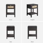 SICOTAS Rattan Nightstand with Storage Shelf, Boho Bedside Table End Table | - Image 11