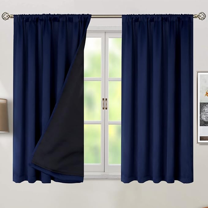 BGment Navy Blue 100% Blackout Curtains 54 Inches Long - Image 9